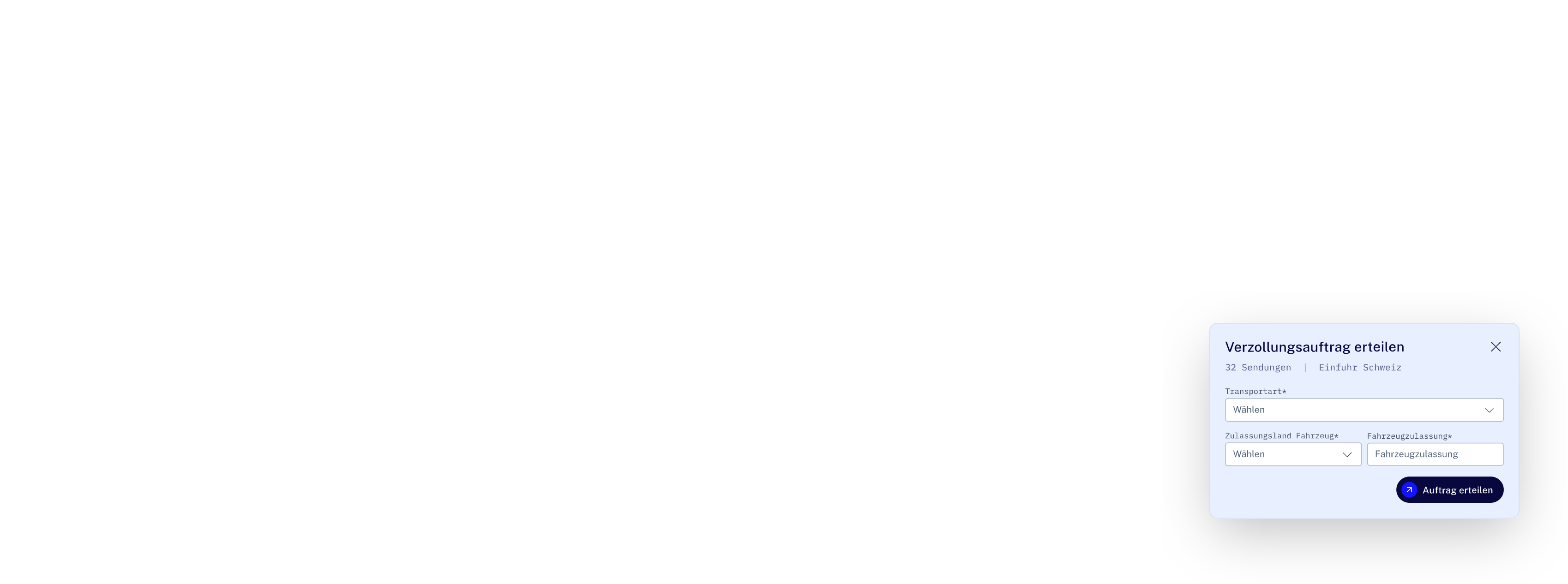 Auftragsformular in Declarium